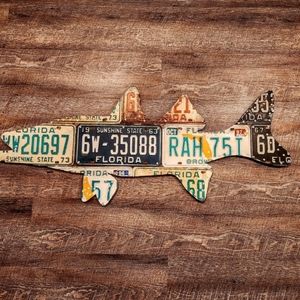 Custom Florida snook license plate wall art, indoor/outdoor
